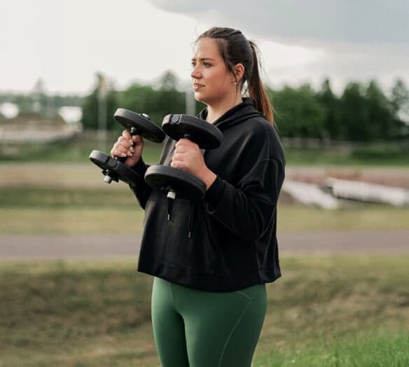Kvinna med hantlar Kvinna med hantlar