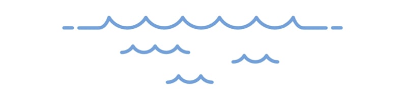 Illustration vatten med v&aring;gor